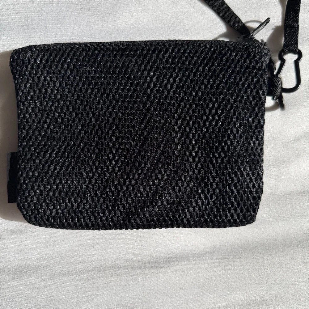 Dagne Dover Air Mesh Black Pouch Wristlet